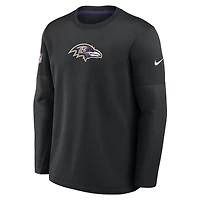 Men's Nike Black Baltimore Ravens Sideline Coaches Midweight Therma-FIT Sweatshirt