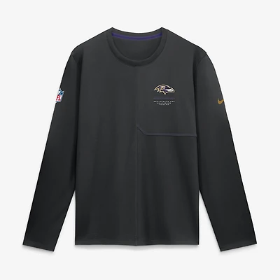 Men's Nike  Black Baltimore Ravens Sideline Coaches UV Dri-FIT Long Sleeve Shirt