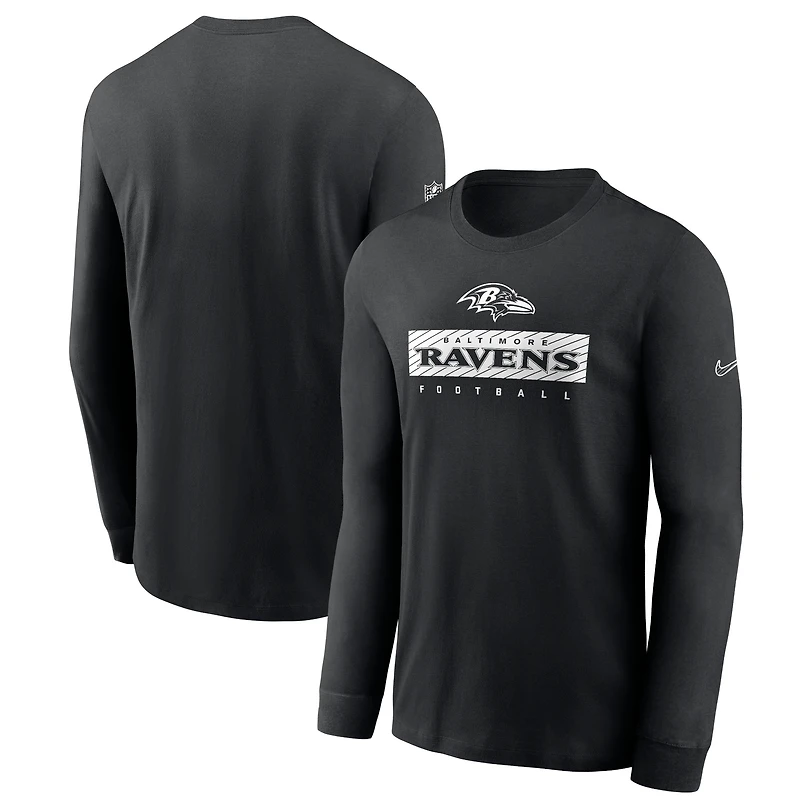 Men's Nike Black Baltimore Ravens Sideline Dri-FIT Long Sleeve T-Shirt