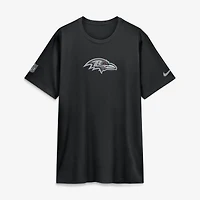 T-shirt Nike Legend Dri-FIT noir pour homme, Baltimore Ravens, en bord de touche.