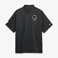 Men's Nike Black Baltimore Ravens Sideline Short Sleeve Quarter-Zip Coaches Jacket