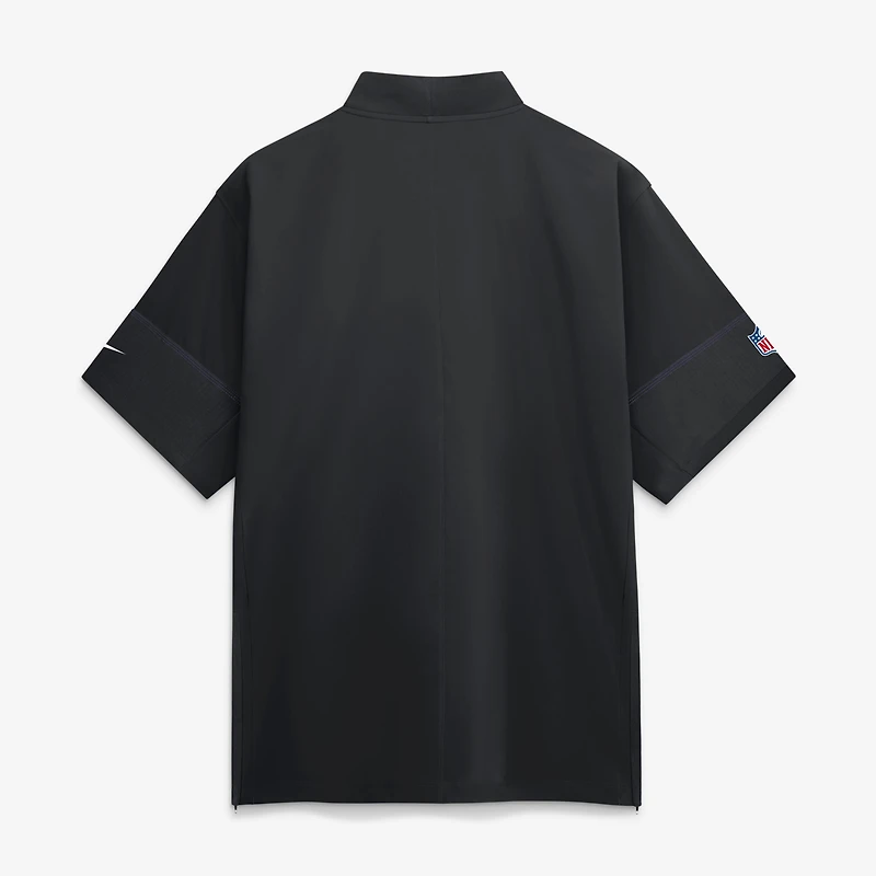 Men's Nike Black Baltimore Ravens Sideline Short Sleeve Quarter-Zip Coaches Jacket
