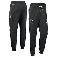Pantalon Nike Sideline Standard Issue Dri-FIT Taper noir pour homme, modèle Baltimore Ravens.