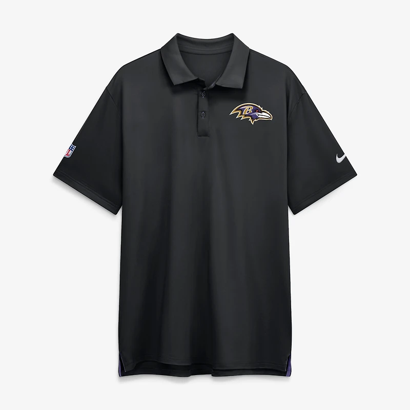 Men's Nike Black Baltimore Ravens Sideline Tour Dri-FIT Polo
