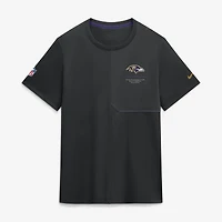 T-shirt d'entraîneur Nike noir Baltimore Ravens Sideline UV Dri-FIT pour homme