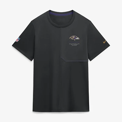 Men's Nike  Black Baltimore Ravens Sideline UV Dri-FIT Coaches Shirt