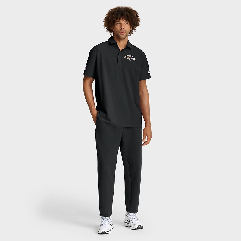 Men's Nike Black Baltimore Ravens Sideline Woven Dri-FIT Polo