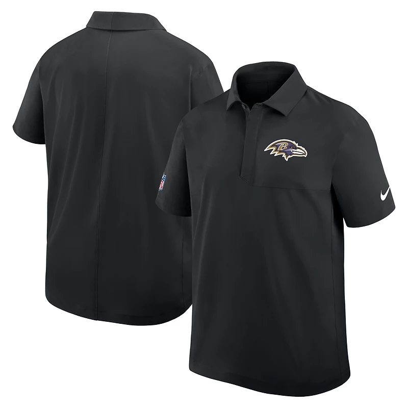 Men's Nike Black Baltimore Ravens Sideline Woven Dri-FIT Polo