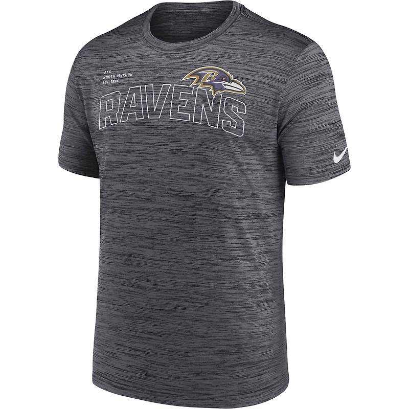 T-shirt Nike Baltimore Ravens Velocity Arch Performance noir pour homme