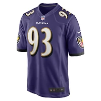Men's Nike Bravvion Roy  Purple Baltimore Ravens Game Jersey