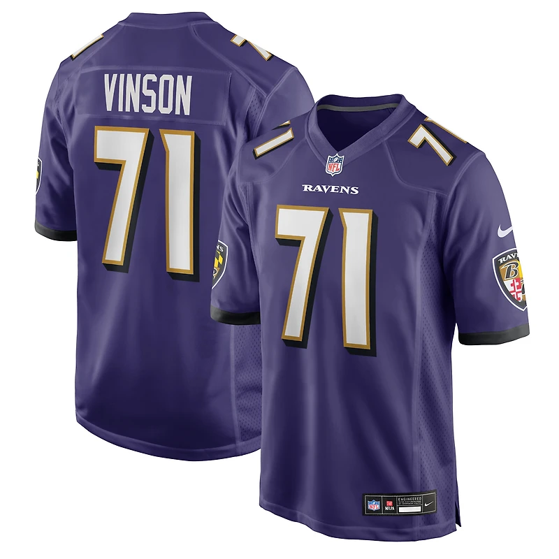 Maillot Nike Carson Vinson violet pour homme des Baltimore Ravens