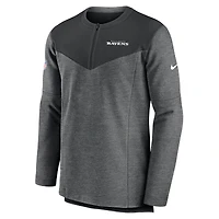 Men's Nike Charcoal Baltimore Ravens Sideline Lockup Performance Quarter-Zip Top