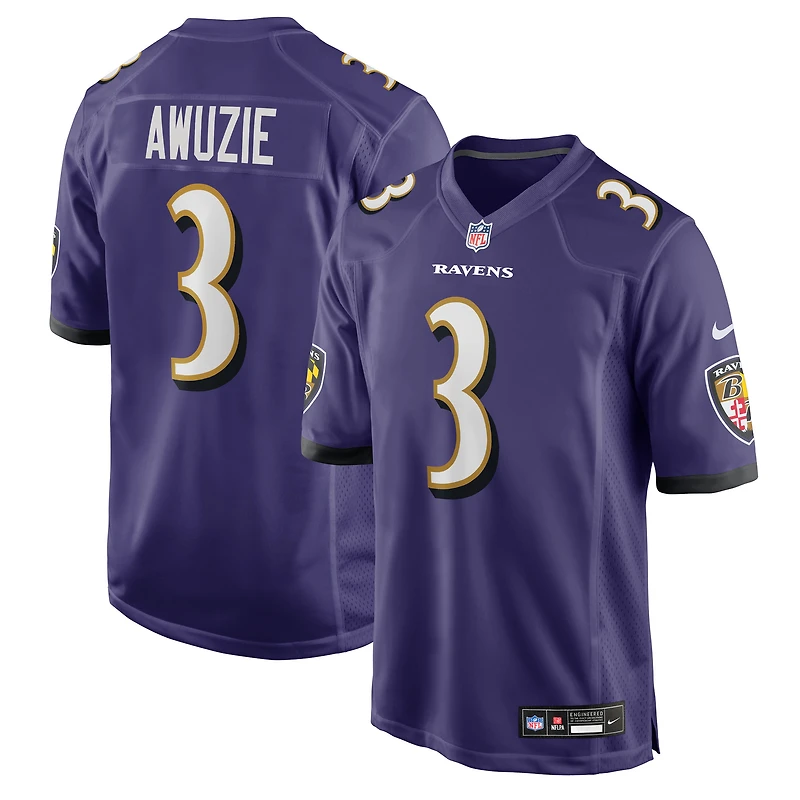 Maillot Nike Chidobe Awuzie violet pour homme des Baltimore Ravens