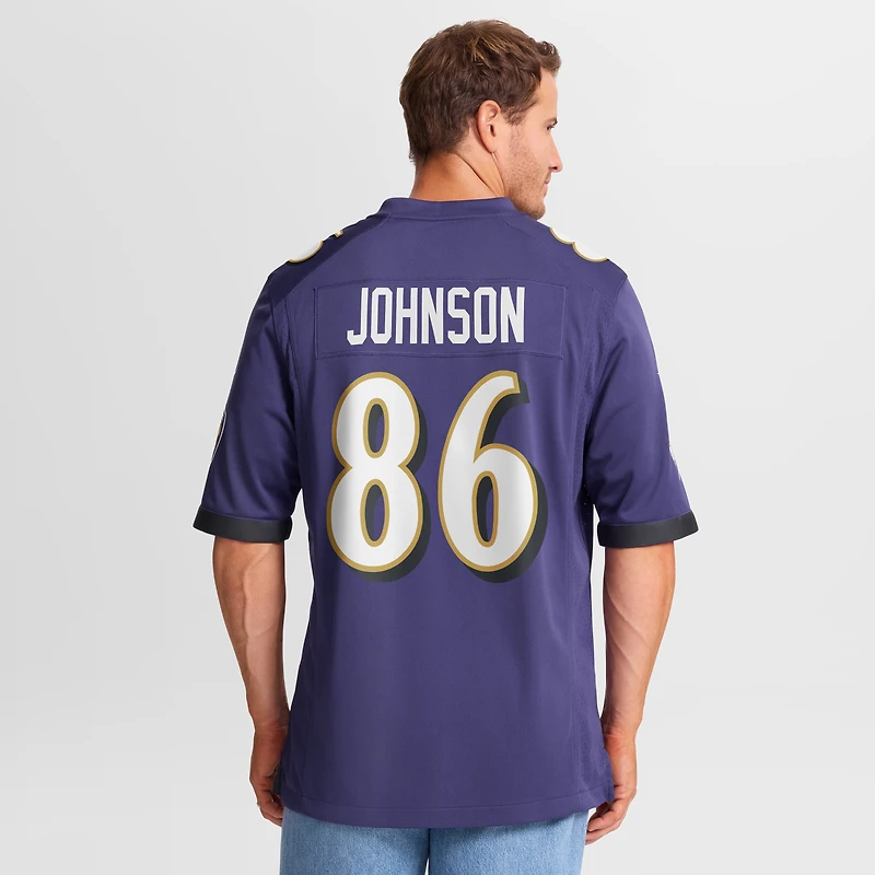 Men's Nike Cornelius Johnson Purple Baltimore Ravens Team Game Jersey