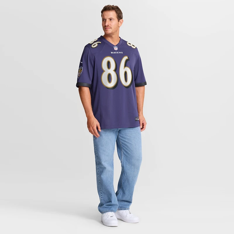 Men's Nike Cornelius Johnson Purple Baltimore Ravens Team Game Jersey
