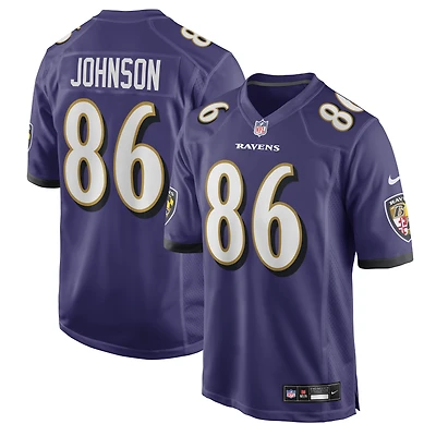Men's Nike Cornelius Johnson  Purple Baltimore Ravens Team Game Jersey
