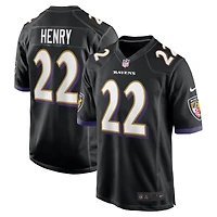 Men's Nike Derrick Henry Purple Baltimore Ravens Game Player Jersey