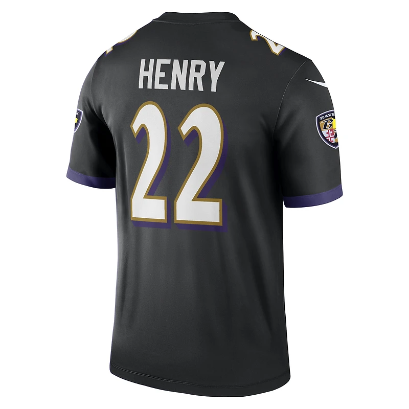 Haut Nike Derrick Henry pour homme, noir, joueur légendaire des Baltimore Ravens