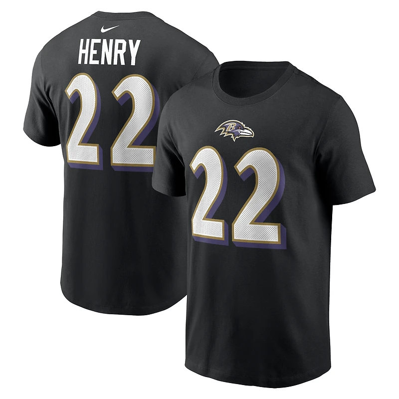 T-shirt avec nom et numéro de joueur Nike Derrick Henry violet Baltimore Ravens pour homme