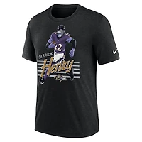 T-shirt Nike Derrick Henry pour homme, noir chiné, motif joueur des Baltimore Ravens
