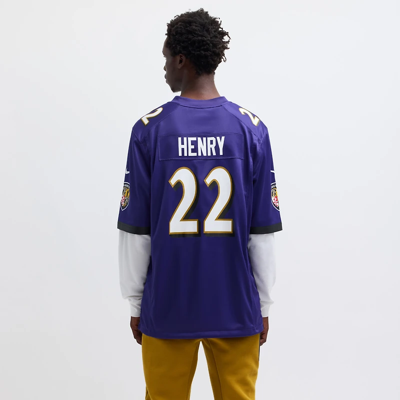 Men's Nike Derrick Henry Purple Baltimore Ravens Game Player Jersey