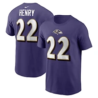 T-shirt avec nom et numéro de joueur Nike Derrick Henry violet Baltimore Ravens pour homme