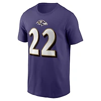 T-shirt avec nom et numéro de joueur Nike Derrick Henry violet Baltimore Ravens pour homme