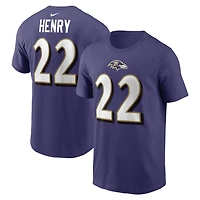 T-shirt avec nom et numéro de joueur Nike Derrick Henry violet Baltimore Ravens pour homme