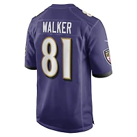 Maillot de match Nike Devontez Walker violet pour homme des Baltimore Ravens