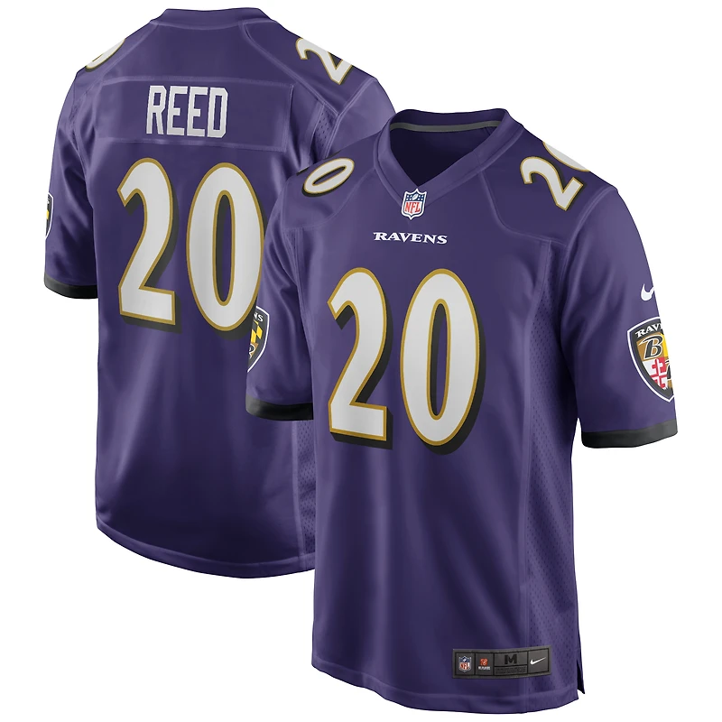 Maillot de joueur retraité Nike Ed Reed violet Baltimore Ravens Game pour homme