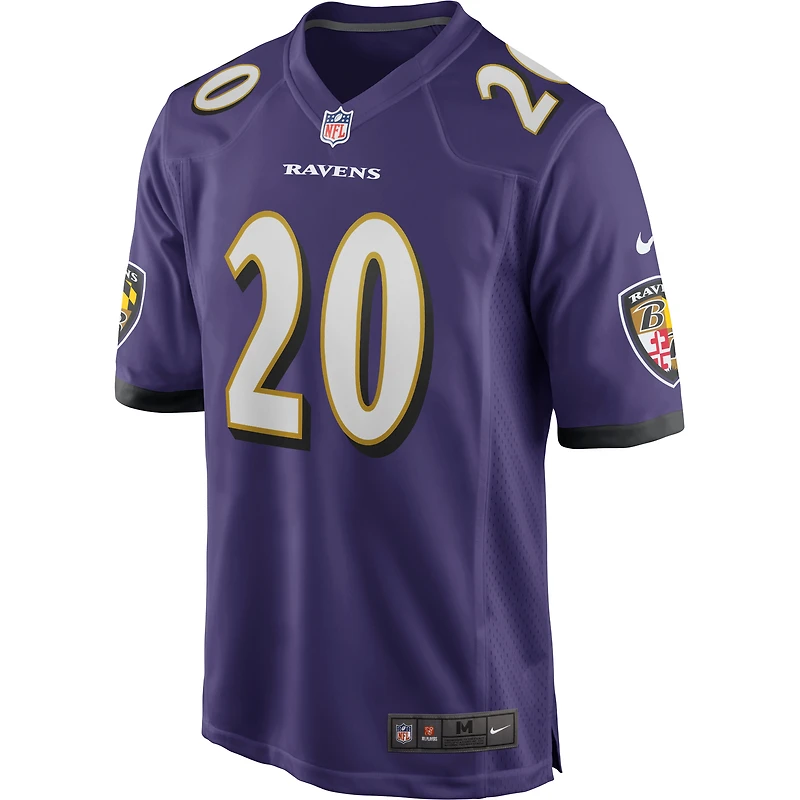 Maillot de joueur retraité Nike Ed Reed violet Baltimore Ravens Game pour homme