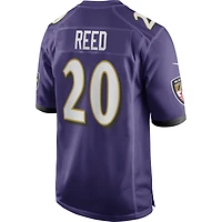 Maillot de joueur retraité Nike Ed Reed violet Baltimore Ravens Game pour homme