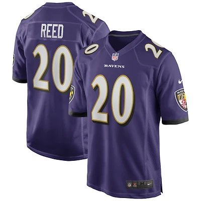 Maillot de joueur retraité Nike Ed Reed violet Baltimore Ravens Game pour homme