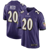 Maillot de joueur retraité Nike Ed Reed violet Baltimore Ravens Game pour homme