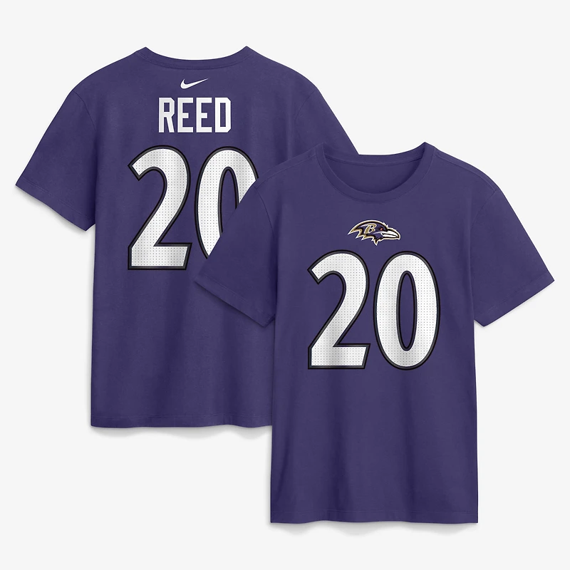 Men's Nike Ed Reed Purple Baltimore Ravens Retired Name & Number T-Shirt
