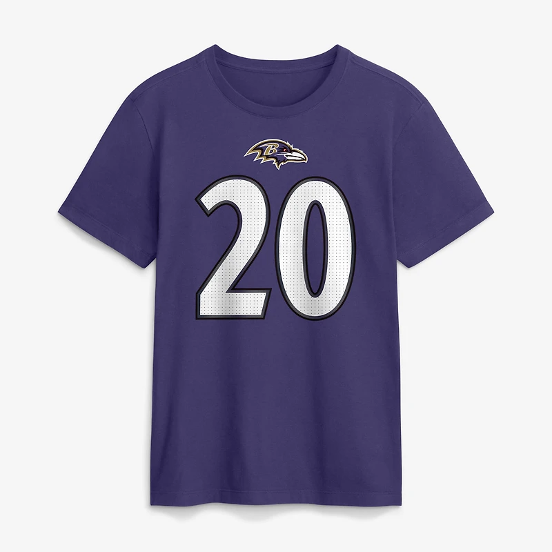 T-shirt Nike Ed Reed violet pour homme, avec nom et numéro retirés des Ravens de Baltimore
