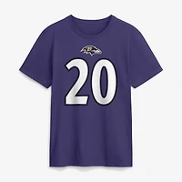 T-shirt Nike Ed Reed violet pour homme, avec nom et numéro retirés des Ravens de Baltimore