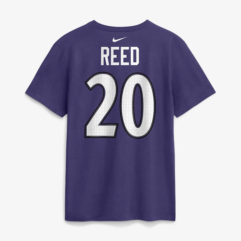 Men's Nike Ed Reed Purple Baltimore Ravens Retired Name & Number T-Shirt