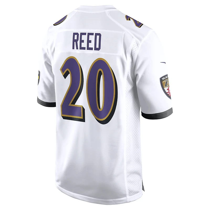 Maillot de match joueur retraité Nike Ed Reed des Ravens Baltimore blanc pour homme