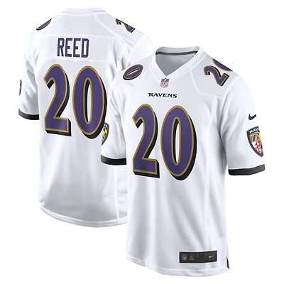 Maillot de match joueur retraité Nike Ed Reed des Ravens Baltimore blanc pour homme