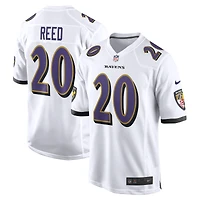 Maillot de match joueur retraité Nike Ed Reed des Ravens Baltimore blanc pour homme