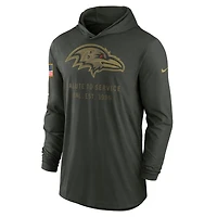 Men's Nike Forest Green Baltimore Ravens 2025 Salute to Service Sideline Dri-FIT Lightweight Hooded Pullover