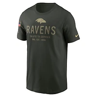 T-shirt Nike Dri-FIT vert forêt Baltimore Ravens 2025 Salute to Service Sideline Edge pour homme