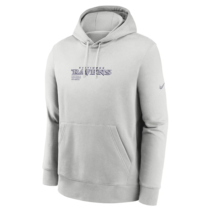 Sweat à capuche Nike gris Baltimore Ravens Edge Pack French Terry Club pour homme