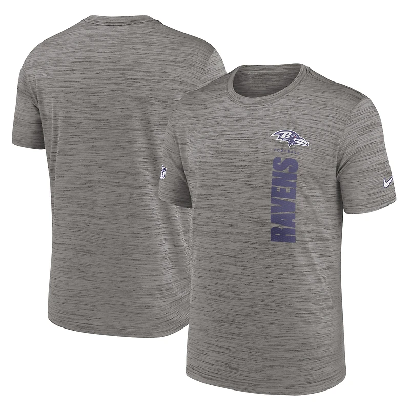Men's Nike Gray Baltimore Ravens Sideline Velocity Dri-FIT T-Shirt