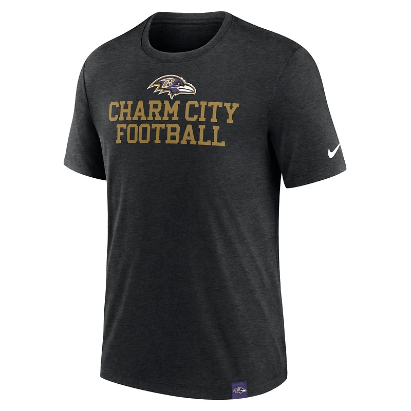 Men's Nike Heather Black Baltimore Ravens Blitz Tri-Blend T-Shirt