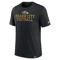 Men's Nike Heather Black Baltimore Ravens Blitz Tri-Blend T-Shirt