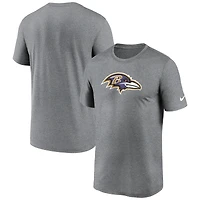 Men's Nike Heather Charcoal Baltimore Ravens Primetime Legend Logo Performance T-Shirt