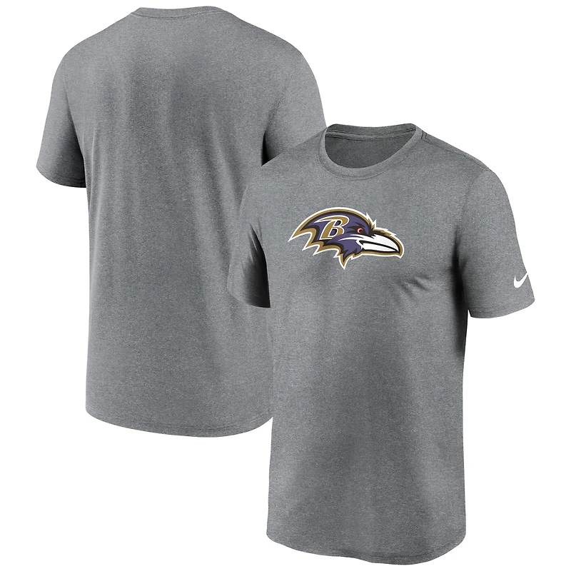 Men's Nike Heather Charcoal Baltimore Ravens Primetime Legend Logo Performance T-Shirt