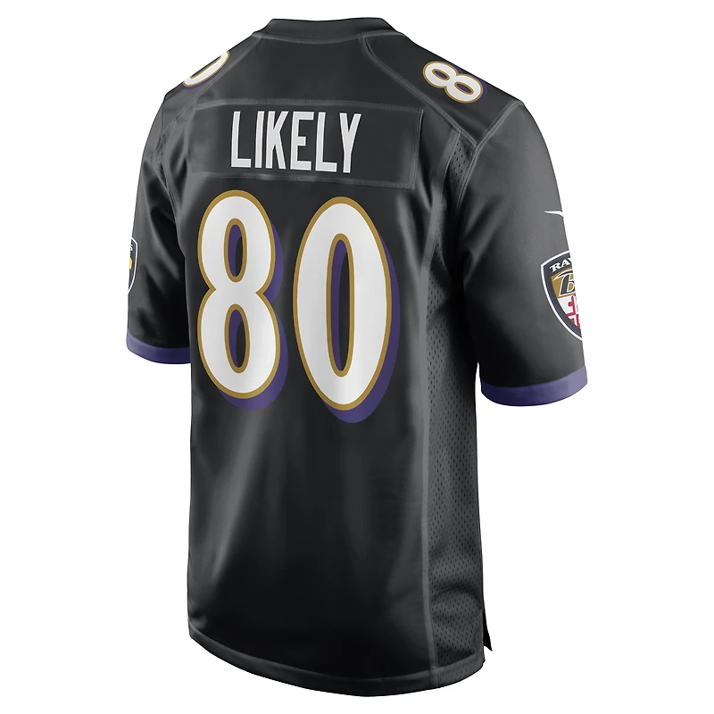 Maillot de match alternatif des Ravens Baltimore Nike Isaiah Likely noir pour homme
